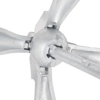 Produktbild för Hopfällbart ankare med rep silver 4 kg formbart gjutjärn