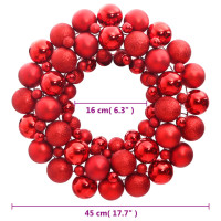 Produktbild för Julkrans röd 45 cm polystyren