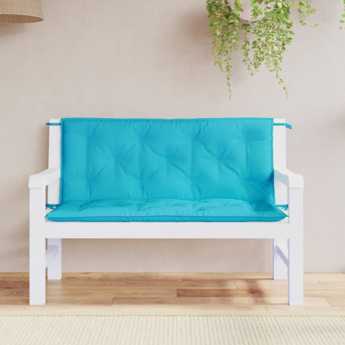 vidaXL Bänkdynor 2 st turkos 120x50x7 cm tyg