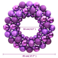 Produktbild för Julkrans lila 45 cm polystyren