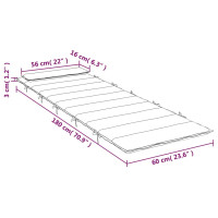 Produktbild för Dyna till solsäng grå 180x60x3 cm oxfordtyg