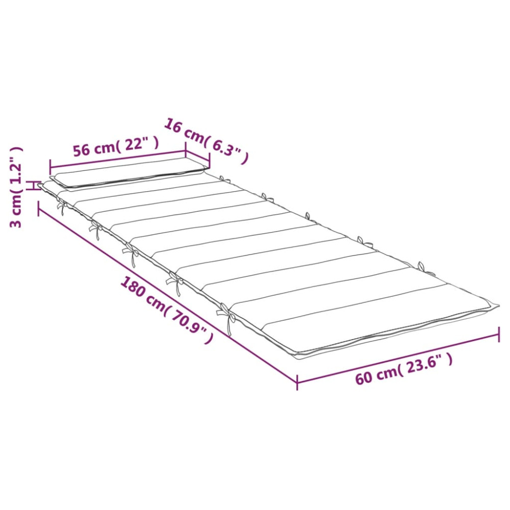Produktbild för Dyna till solsäng svart 180x60x4 cm oxfordtyg