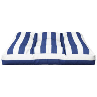 Produktbild för Palldyna blå&vit randig 70x70x12 cm tyg
