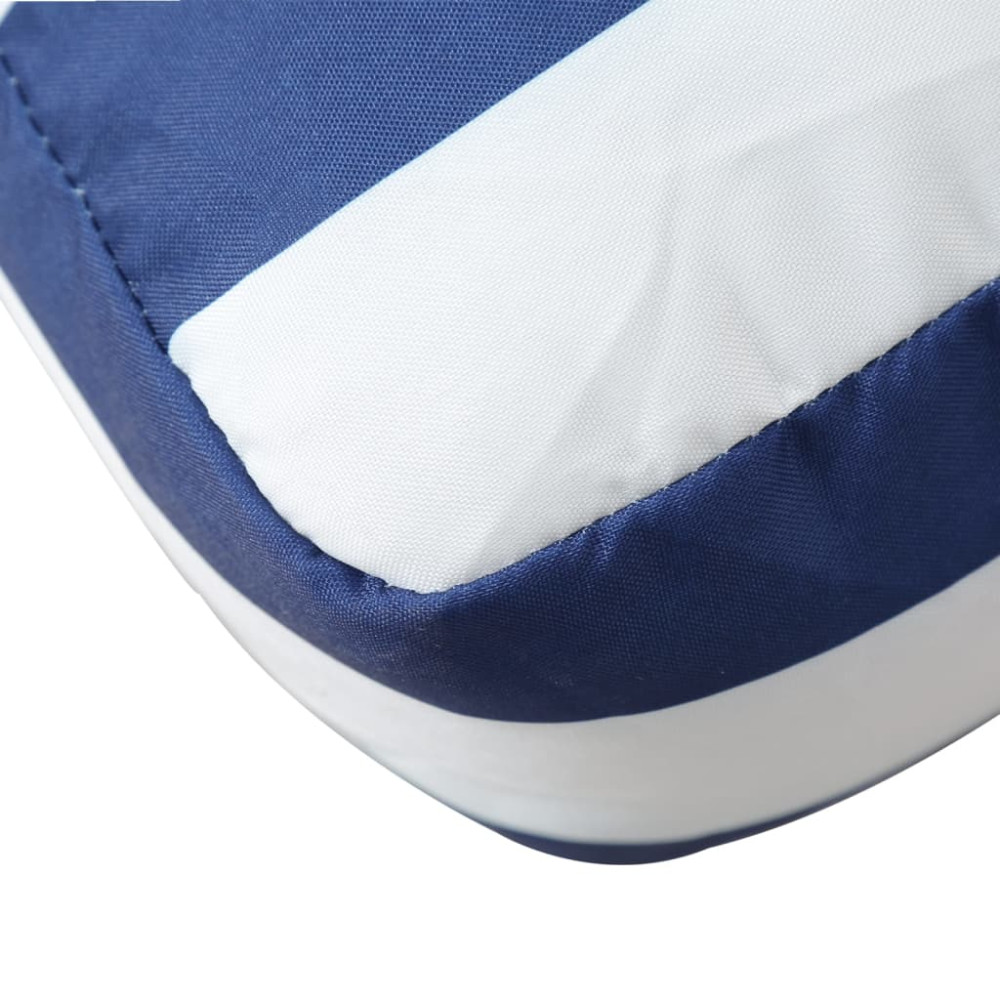 Produktbild för Palldyna blå&vit randig 70x70x12 cm tyg