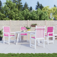 Produktbild för Stolsdynor för stolar med låg rygg 4 st rosa tyg