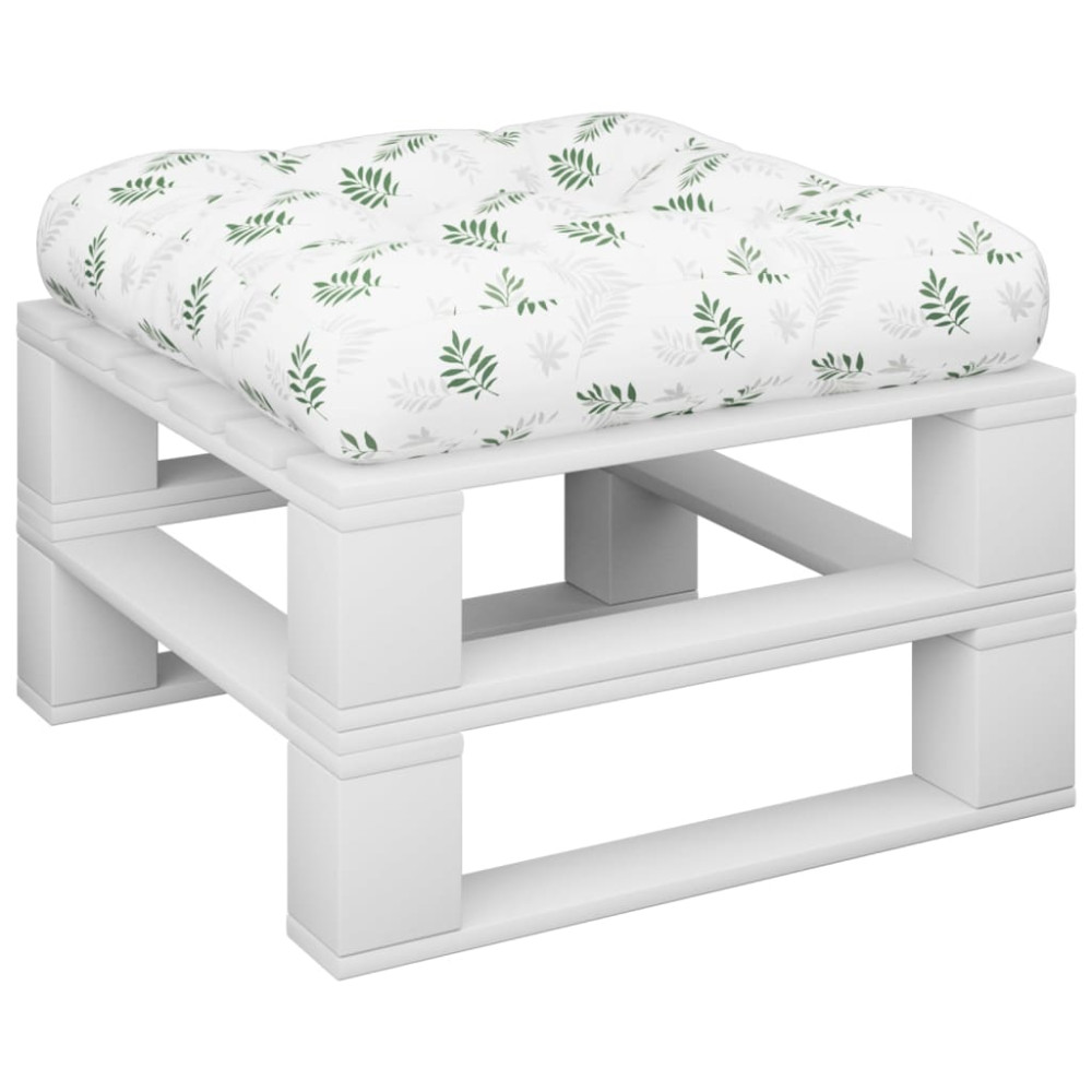 Produktbild för Palldyna bladmönster 50x50x12 cm tyg