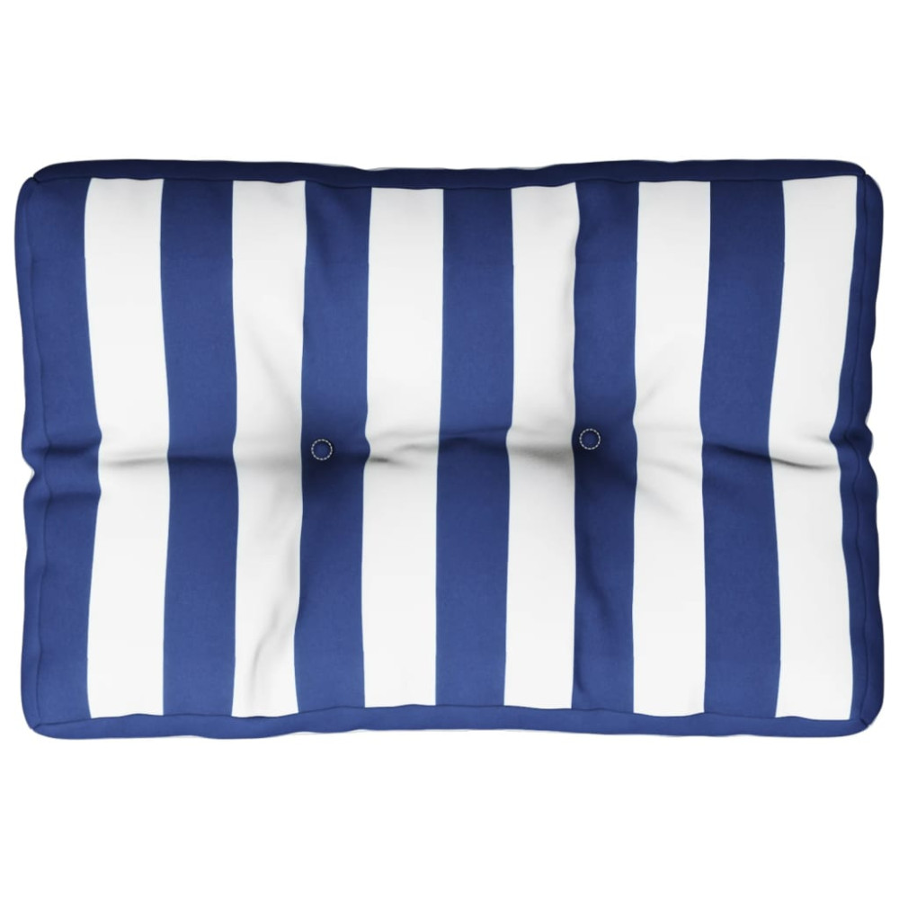 Produktbild för Palldyna blå&vit randig 50x40x12 cm tyg