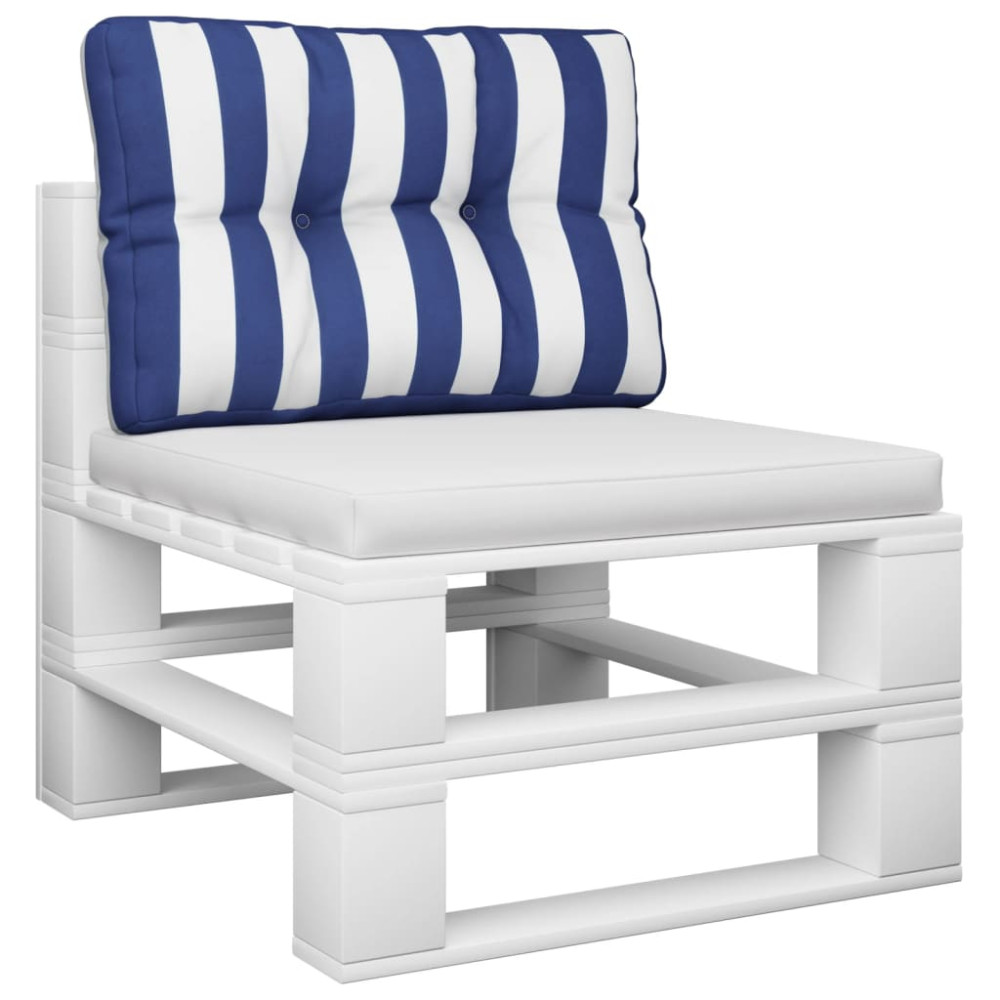Produktbild för Palldyna blå&vit randig 50x40x12 cm tyg