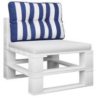 Produktbild för Palldyna blå&vit randig 50x40x12 cm tyg