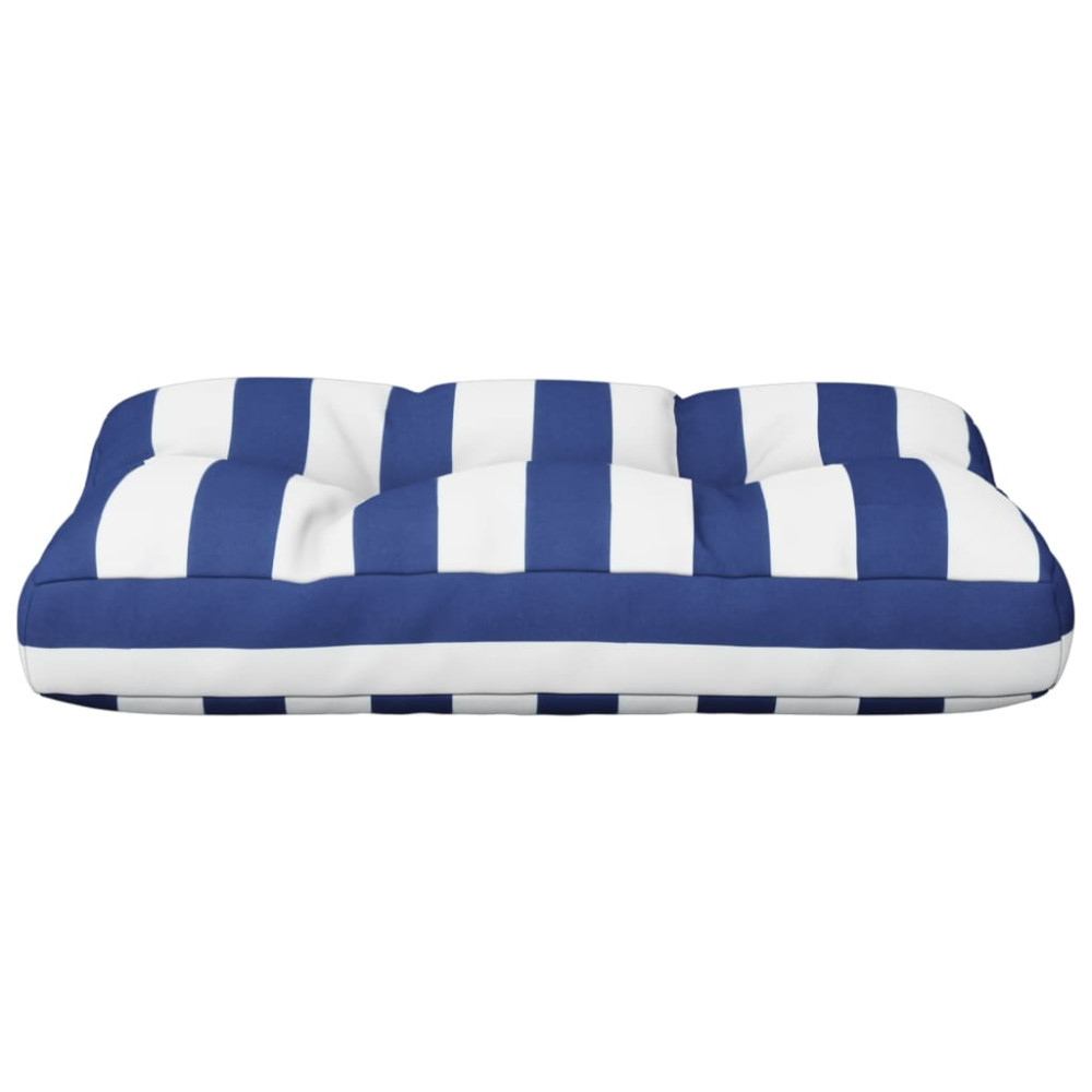 Produktbild för Palldyna blå&vit randig 50x40x12 cm tyg