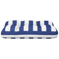 Produktbild för Palldyna blå&vit randig 50x40x12 cm tyg