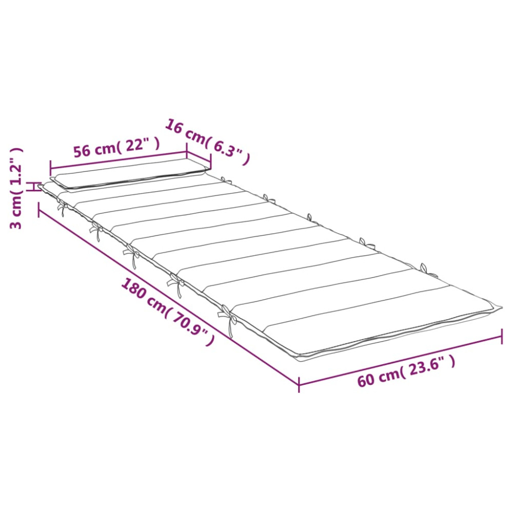Produktbild för Dyna till solsäng röd 180x60x4 cm oxfordtyg