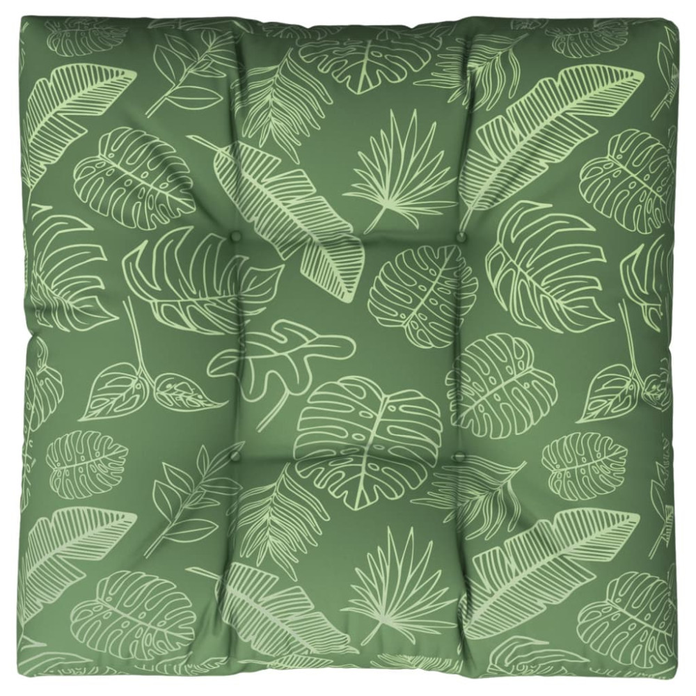 Produktbild för Palldyna bladmönster 70x70x12 cm tyg
