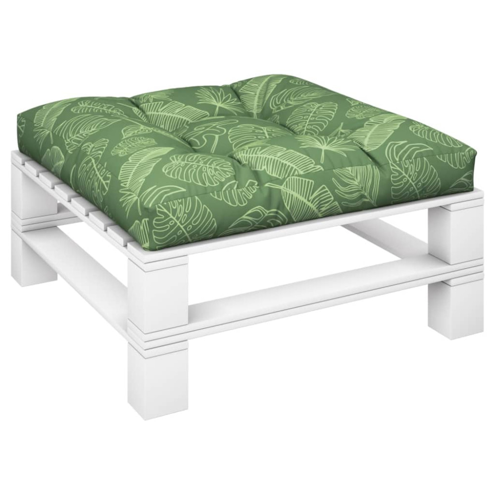 Produktbild för Palldyna bladmönster 70x70x12 cm tyg