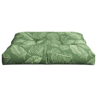 Produktbild för Palldyna bladmönster 70x70x12 cm tyg