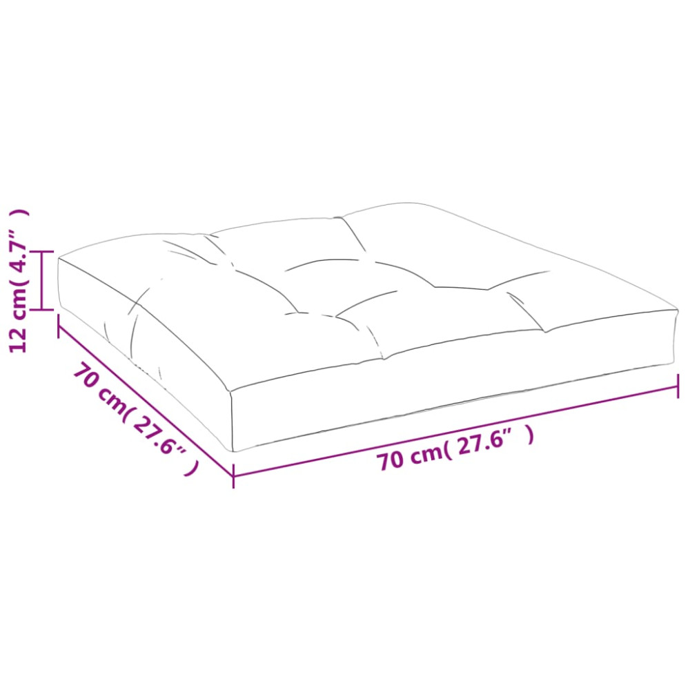 Produktbild för Palldyna bladmönster 70x70x12 cm tyg