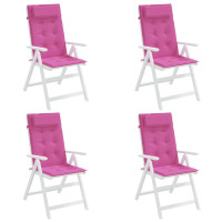 Produktbild för Stolsdynor för stolar med hög rygg 4 st rosa oxfordtyg