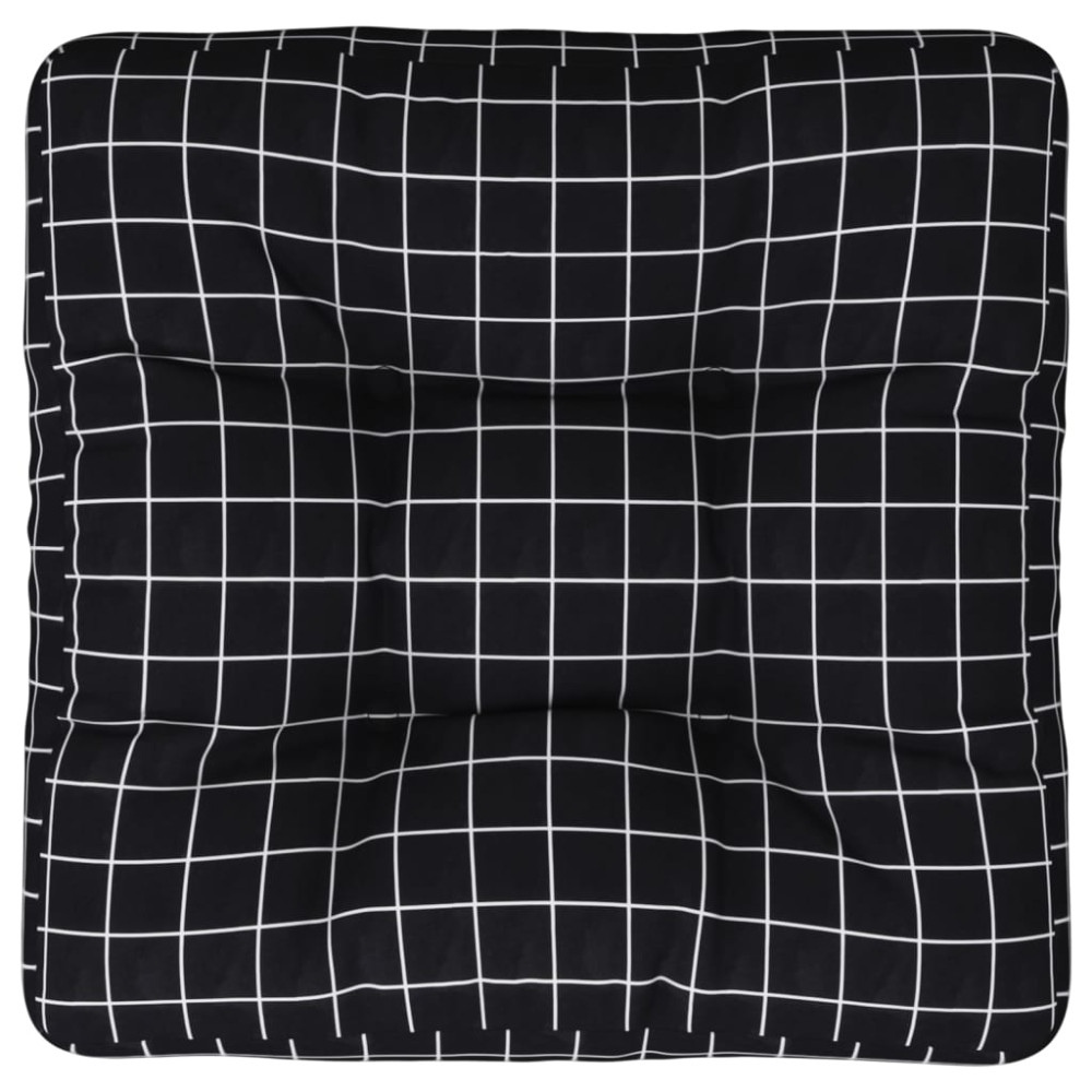 Produktbild för Palldyna svartrutig 60x60x12 cm tyg
