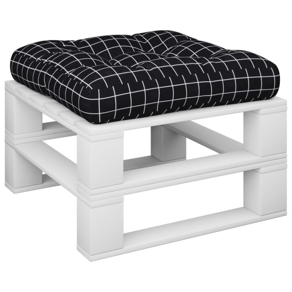 Produktbild för Palldyna svartrutig 60x60x12 cm tyg