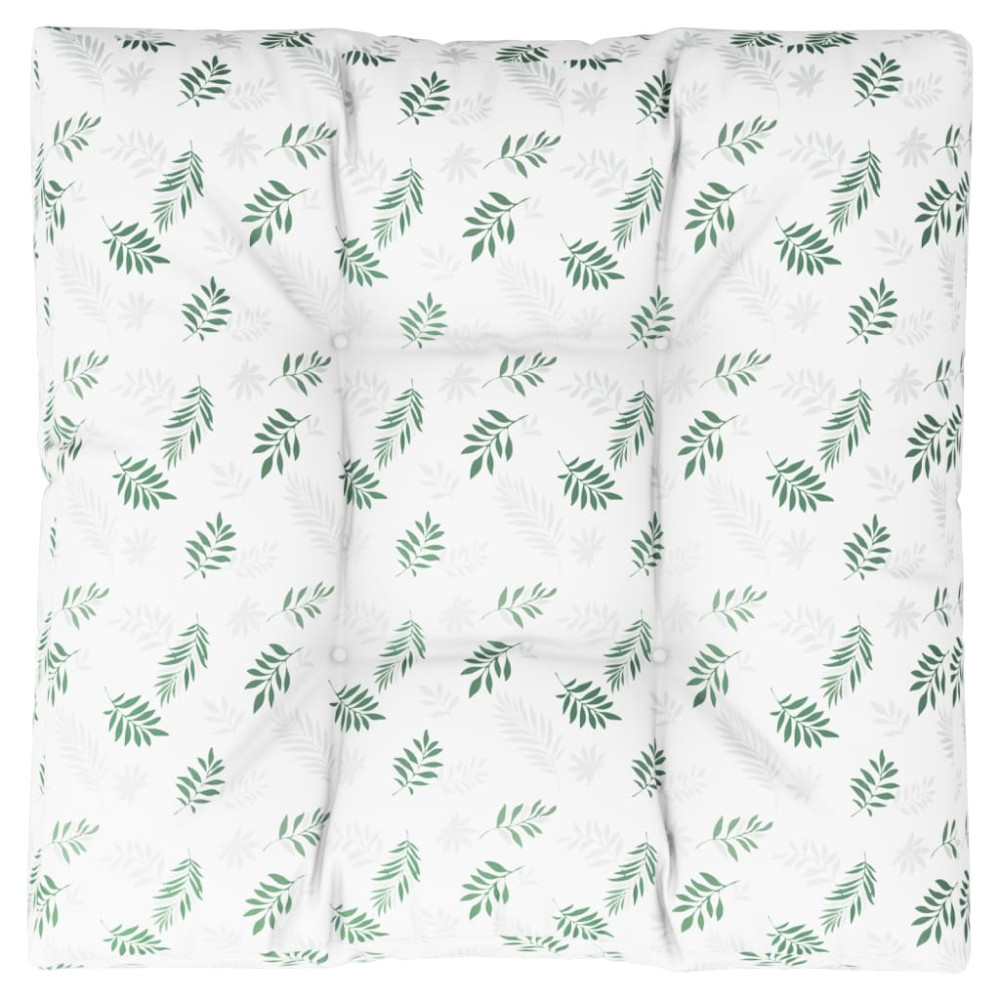 Produktbild för Palldyna bladmönster 70x70x12 cm tyg