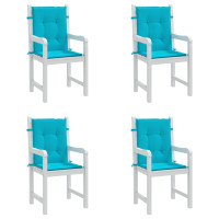 Produktbild för Stolsdynor för stolar med låg rygg 4 st turkos tyg