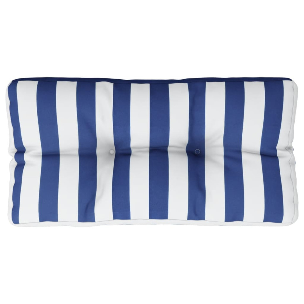 Produktbild för Palldyna blå&vit randig 80x40x12 cm tyg