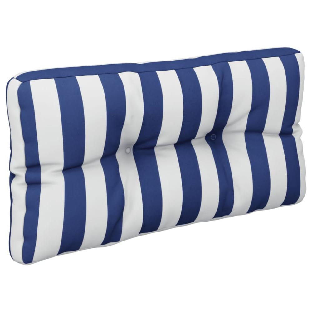 Produktbild för Palldyna blå&vit randig 80x40x12 cm tyg