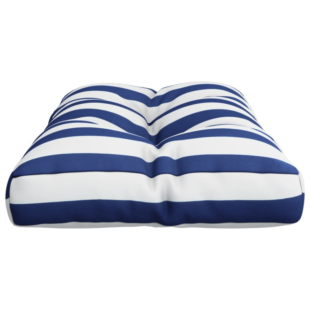 Produktbild för Palldyna blå&vit randig 80x40x12 cm tyg