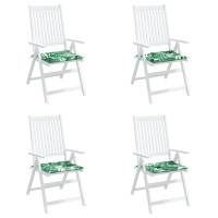 Produktbild för Stolsdynor 4 st bladmönster 40x40x4 cm tyg