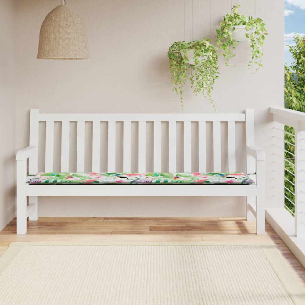 Produktbild för Bänkdyna för trädgården flerfärgad 200x50x3 cm tyg