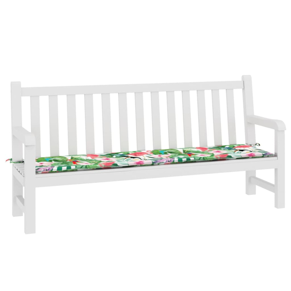 Produktbild för Bänkdyna för trädgården flerfärgad 200x50x3 cm tyg