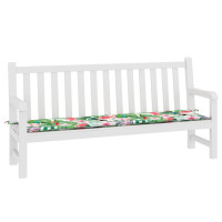 Produktbild för Bänkdyna för trädgården flerfärgad 200x50x3 cm tyg