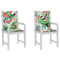 Produktbild för Stolsdynor för stolar med låg rygg 2 st flerfärgad tyg