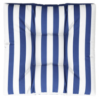 Produktbild för Palldyna blå&vit randig 80x80x12 cm tyg