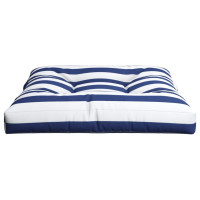Produktbild för Palldyna blå&vit randig 80x80x12 cm tyg