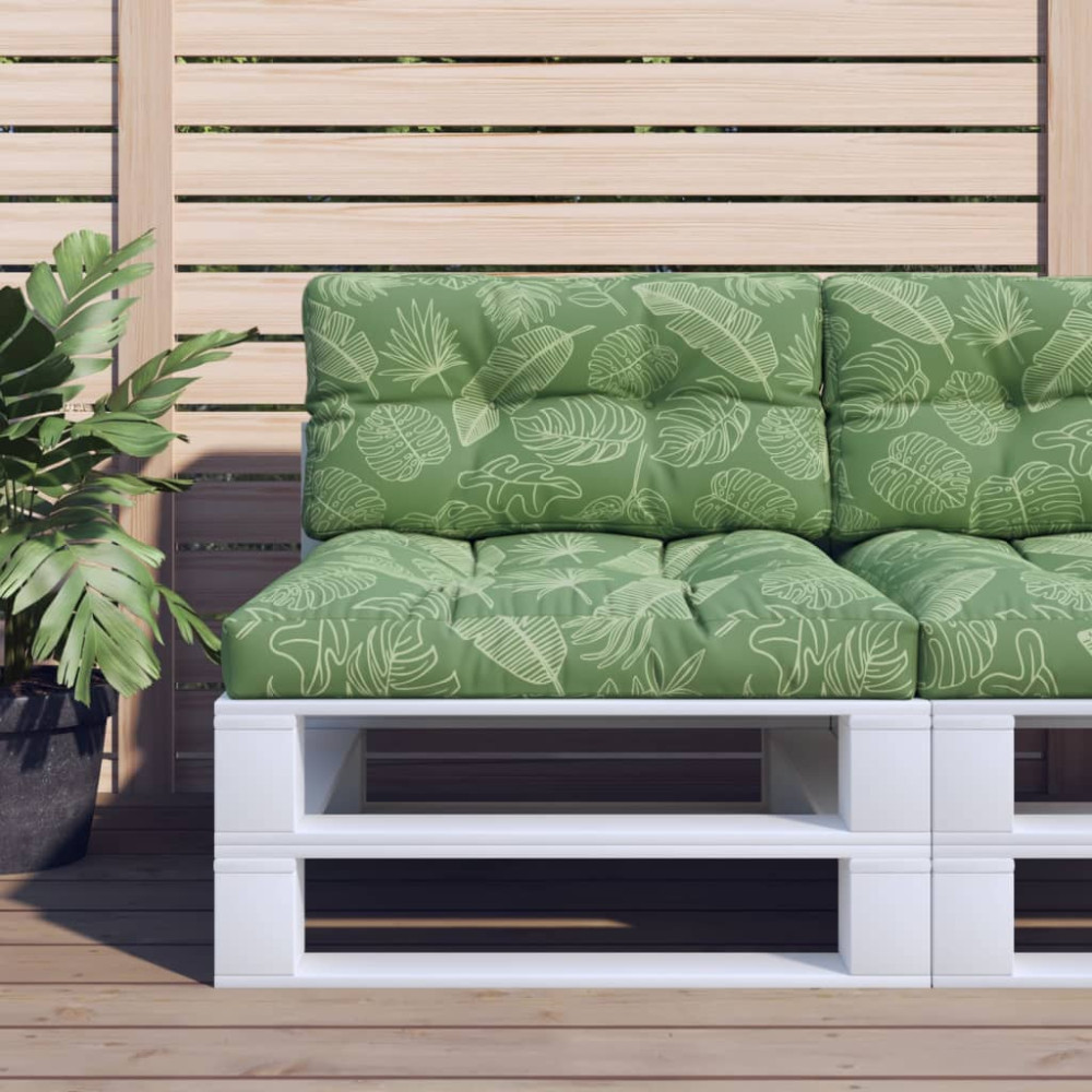 Produktbild för Palldyna bladmönster 70x40x12 cm tyg