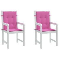 Produktbild för Stolsdynor för stolar med låg rygg 2 st rosa tyg
