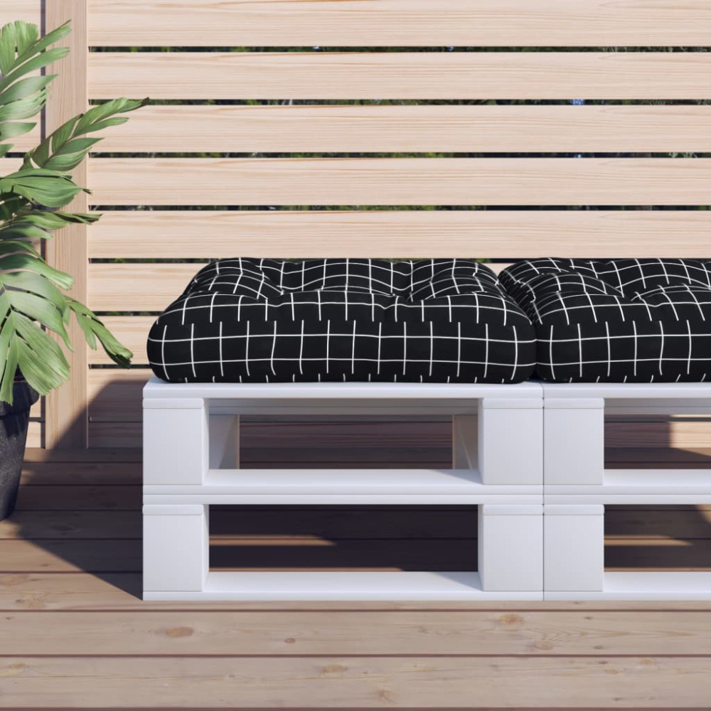 Produktbild för Palldyna svartrutig 50x50x12 cm tyg