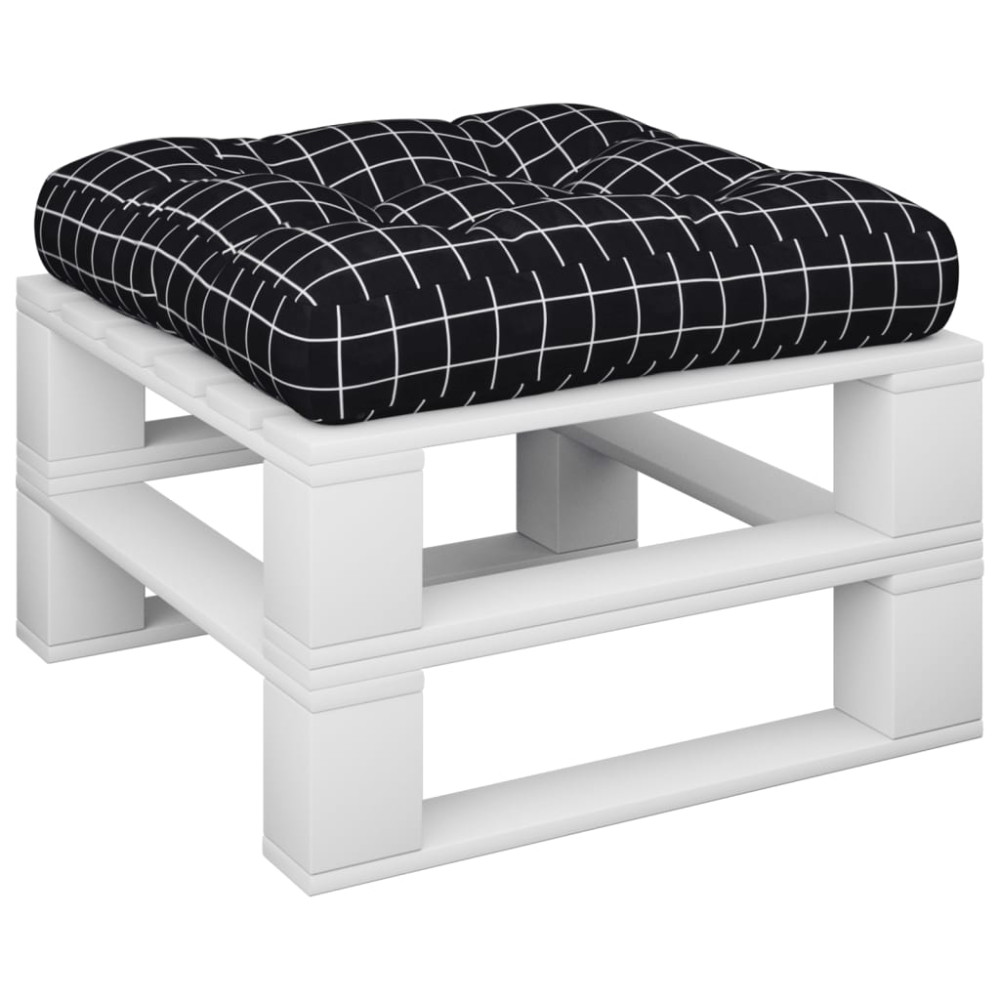 Produktbild för Palldyna svartrutig 50x50x12 cm tyg