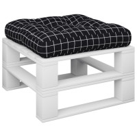 Produktbild för Palldyna svartrutig 50x50x12 cm tyg
