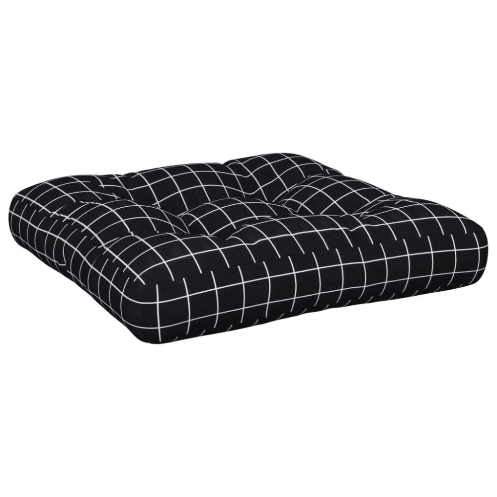 Produktbild för Palldyna svartrutig 50x50x12 cm tyg