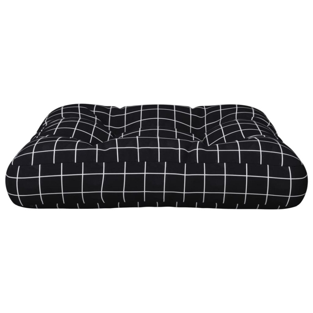 Produktbild för Palldyna svartrutig 50x50x12 cm tyg