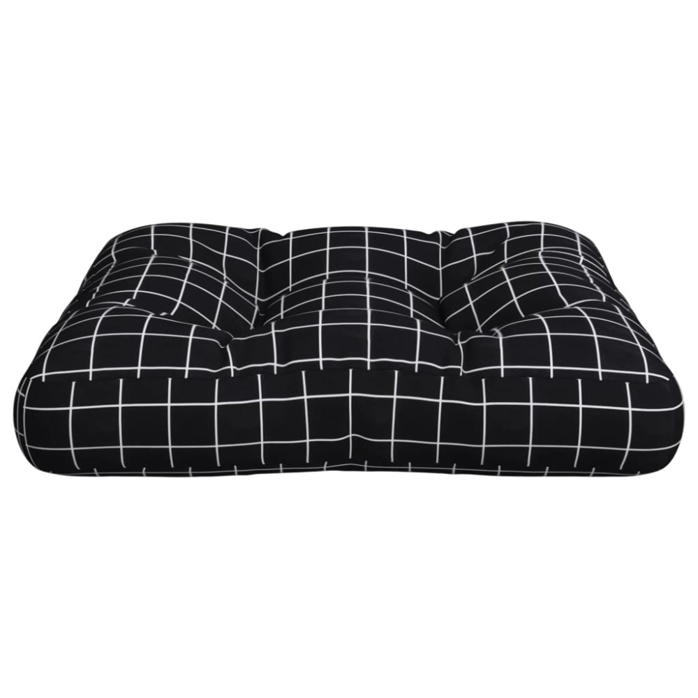 Produktbild för Palldyna svartrutig 50x50x12 cm tyg