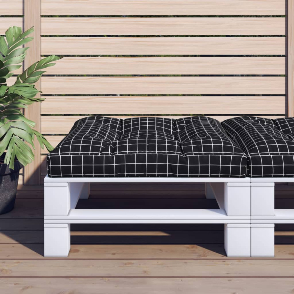 Produktbild för Palldyna svartrutig 70x70x12 cm tyg