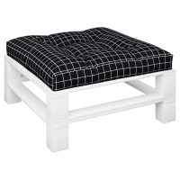 Produktbild för Palldyna svartrutig 70x70x12 cm tyg