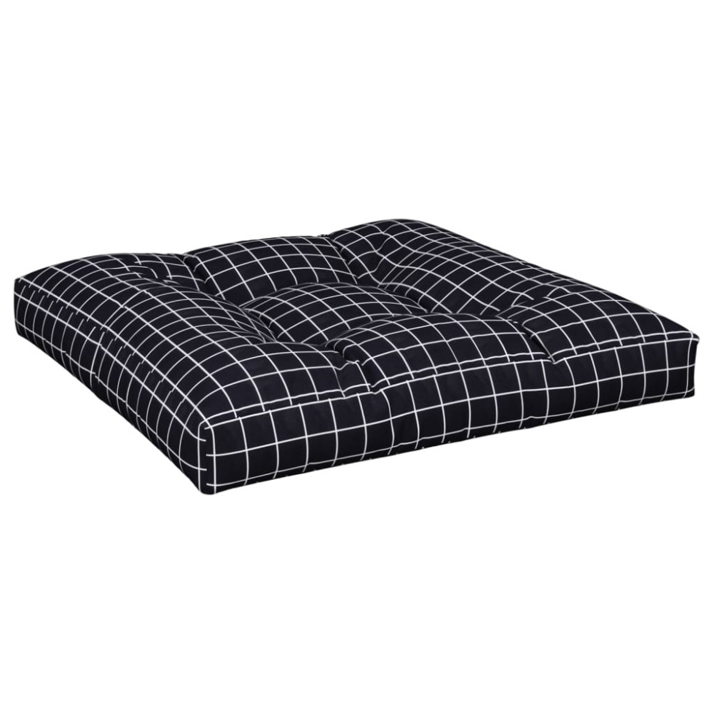 Produktbild för Palldyna svartrutig 70x70x12 cm tyg