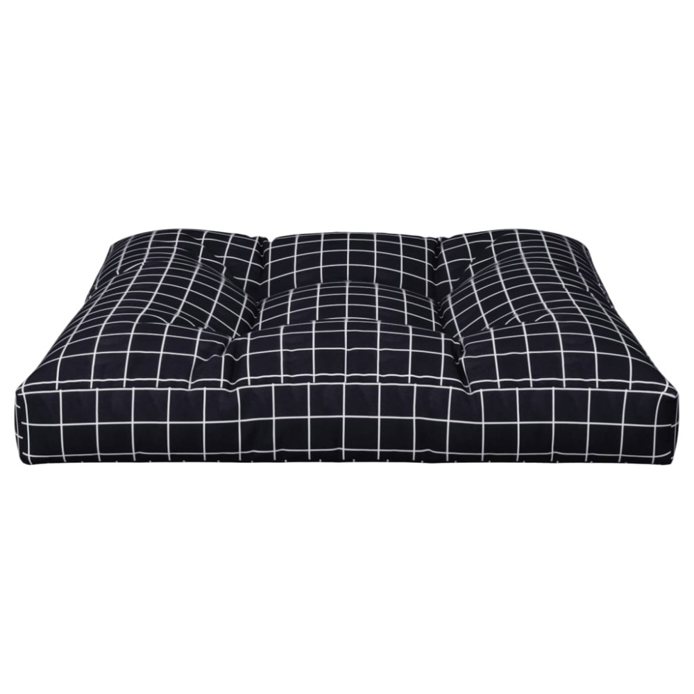 Produktbild för Palldyna svartrutig 70x70x12 cm tyg