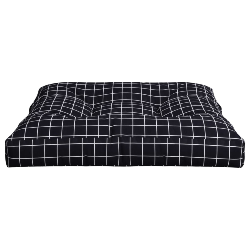 Produktbild för Palldyna svartrutig 70x70x12 cm tyg