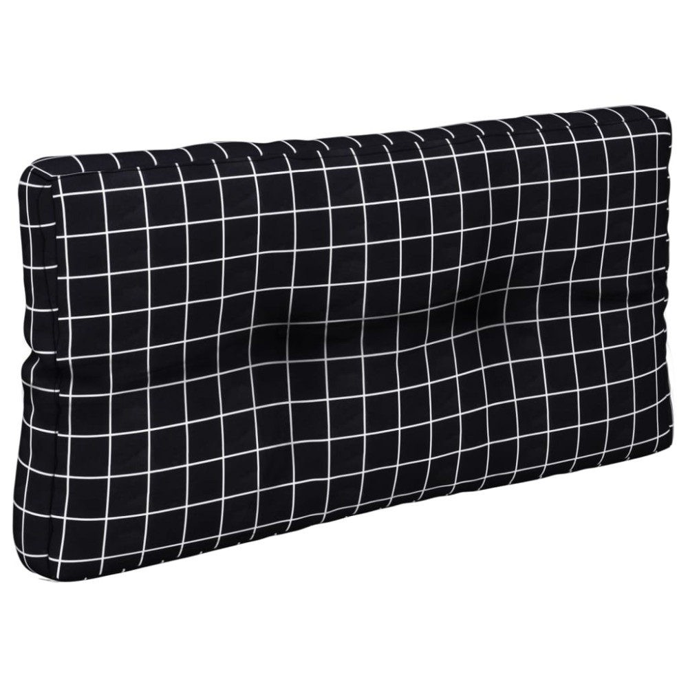 Produktbild för Palldyna svartrutig 70x40x12 cm tyg