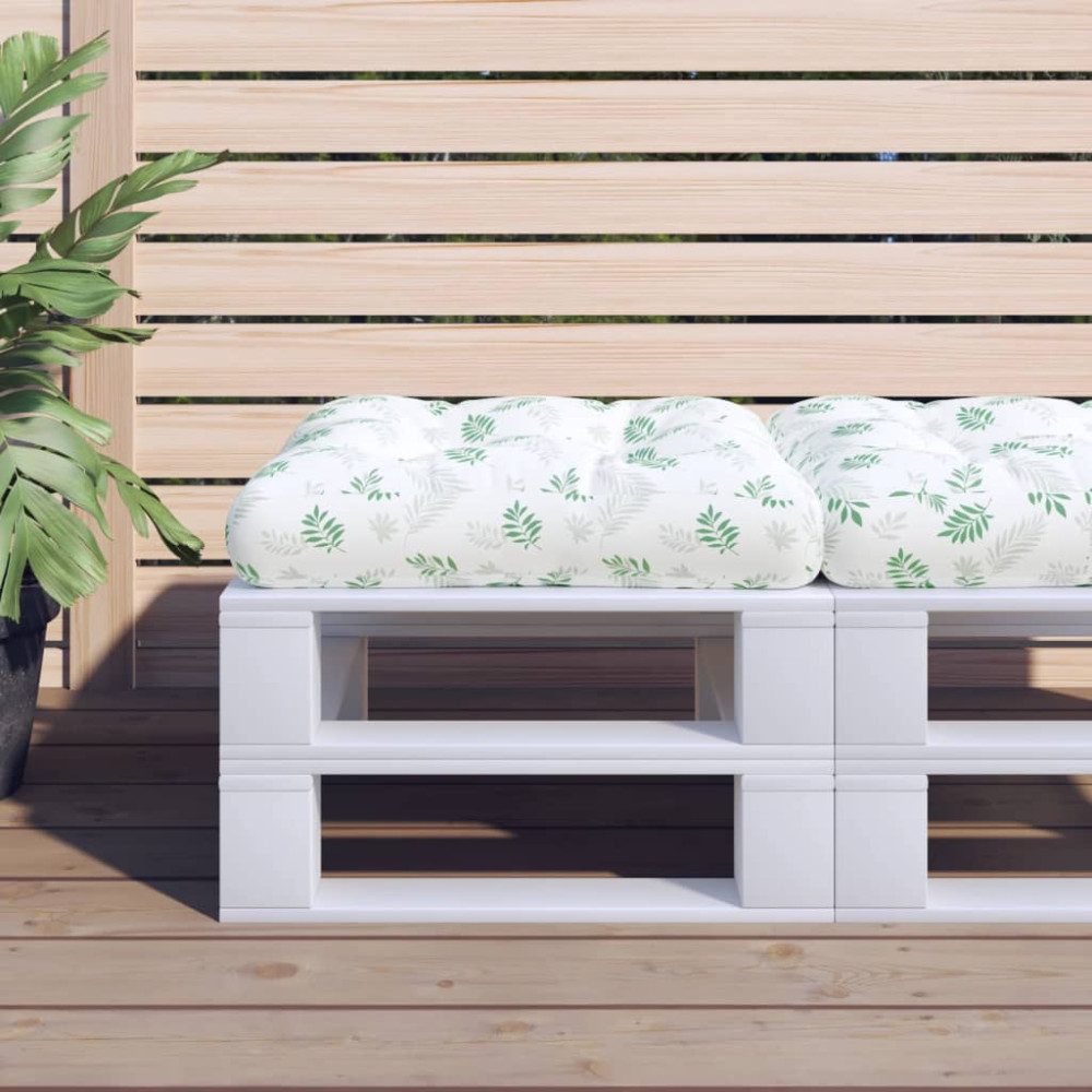Produktbild för Dyna för pallsoffa bladmönster 60x61,5x10 cm Oxford-tyg